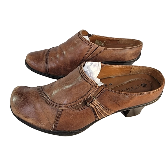 Earth Spirit Claasic Emma Leather Upper Brown Clog Women's Size 8 - Picture 6 of 16